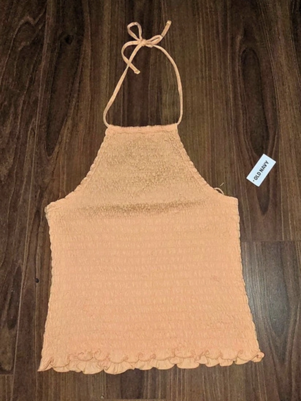 OLD NAVY Sleeveless Smocked Crop Top Orange Small NWT